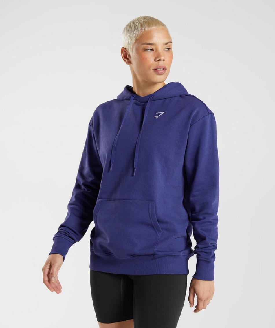 Bluzy Z Kapturem Damskie Gymshark Treningowe Boyfriend Fioletowe | PL 2736OKI